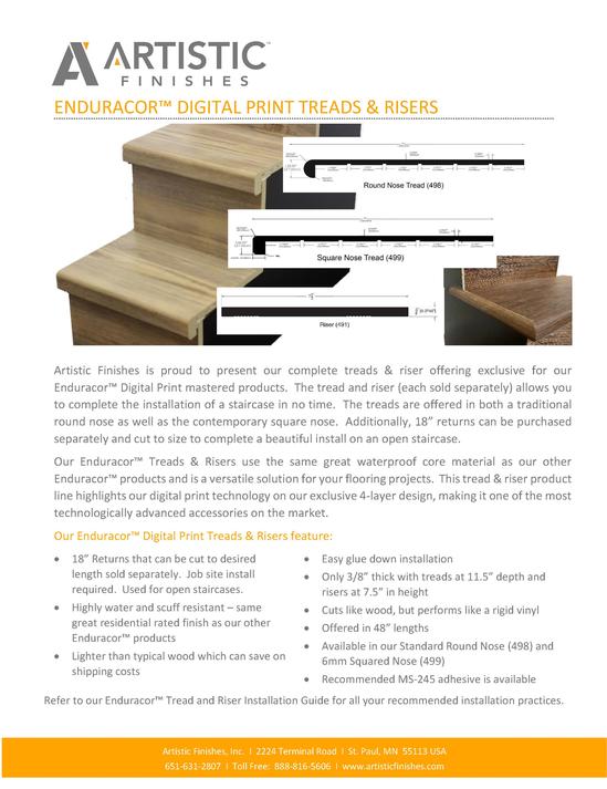 Enduracor Digital Print Tread & Riser Sell Sheet with Returns